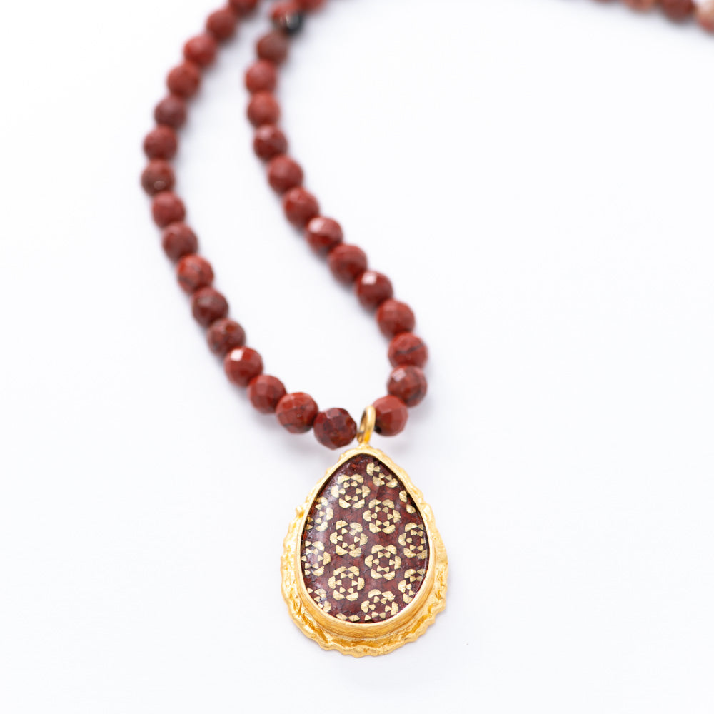 Shabdar | Jasper beads Teardrop Necklace