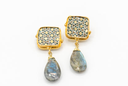 Targol | Dangle Square Aventurine Earring