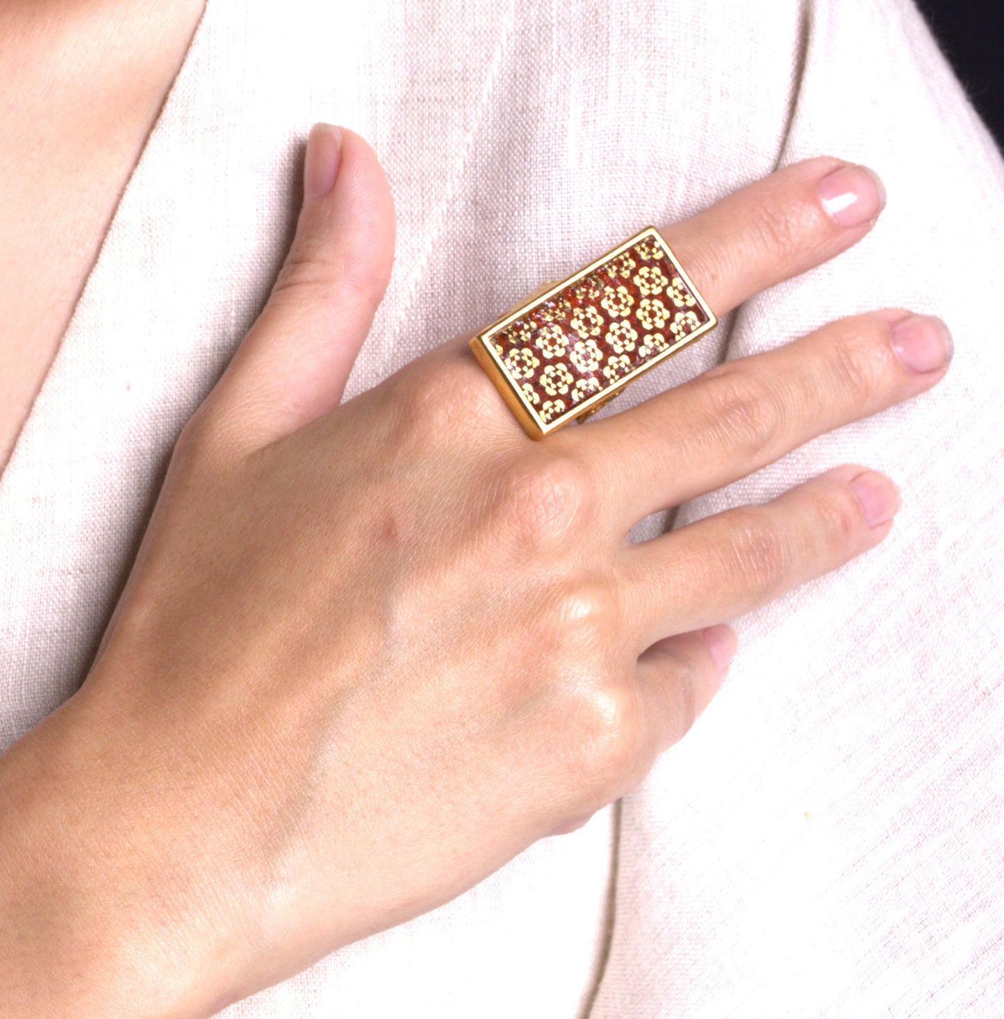 Shabdar| Orange | Rectangle Ring