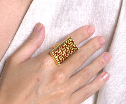 Shabdar| Orange | Rectangle Ring