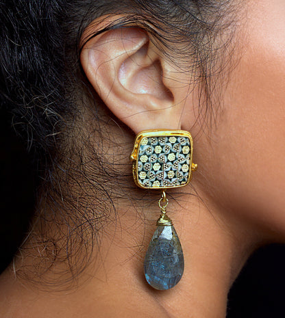 Targol | Dangle Square Aventurine Earring