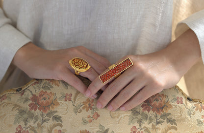 Shabdar | Orange | Oval Ring