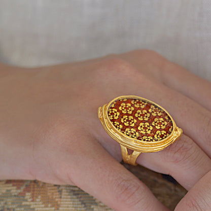 Shabdar | Orange | Oval Ring