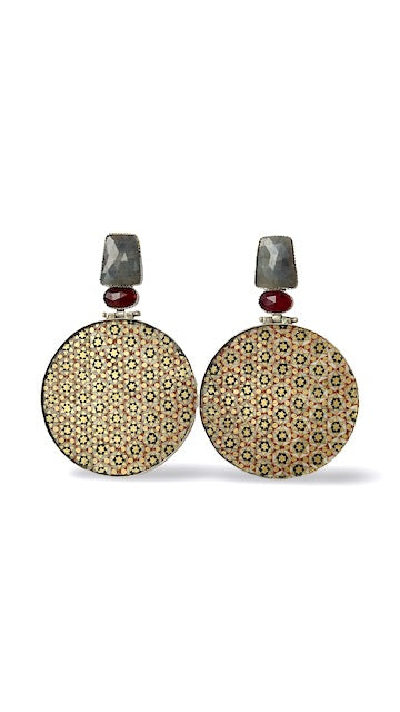 Sterling silver Isfahan Round Earrings