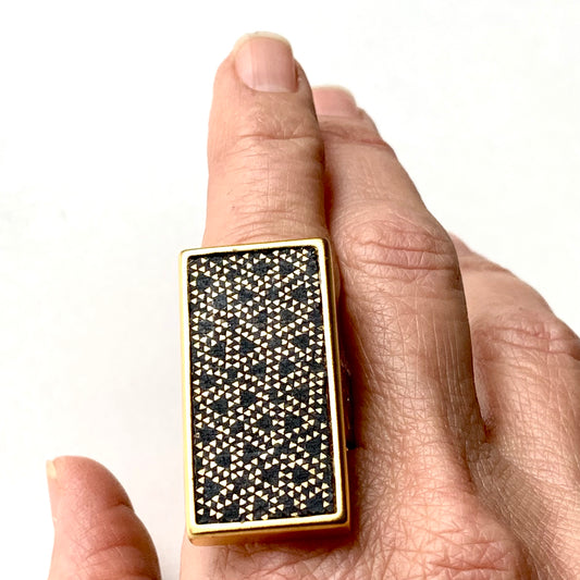 Tribal black | Rectangle Ring